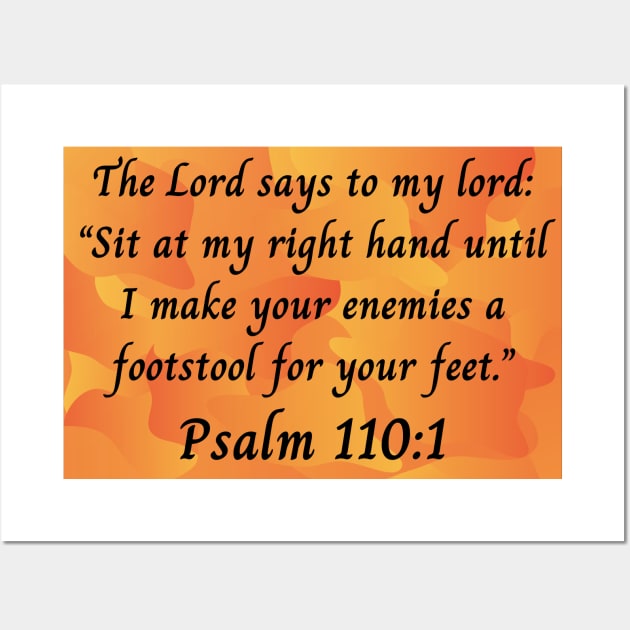 Bible Verse Psalm 110:1 Wall Art by Prayingwarrior